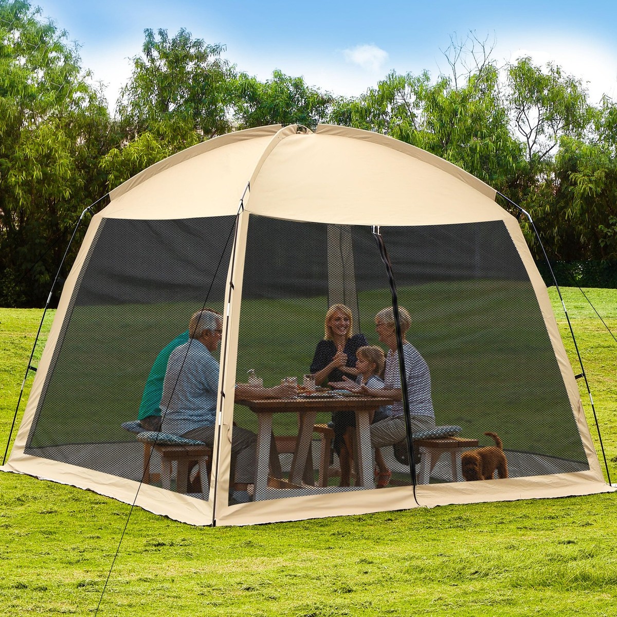 CROSSRARD POINT１person tent 12'x12' Camping Screen Tent - Portable Screen Canopy 8-10