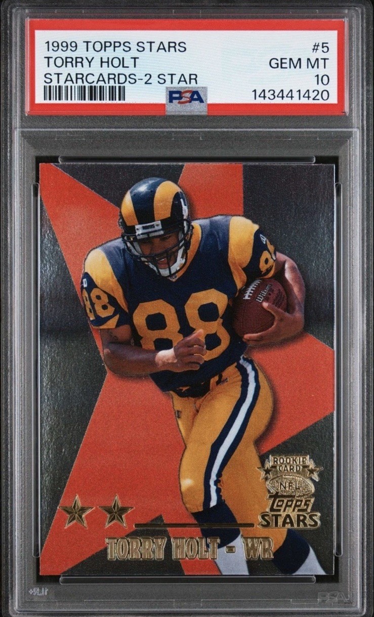 1999 TORRY HOLT RC PSA 10 Topps Stars #5. STARCARDS - 2 STAR Rookie HOF; Pop 19