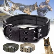 2''Wide Tactical Heavy Duty Nylon Large Dog Collar K9 Military With Metal Buckle