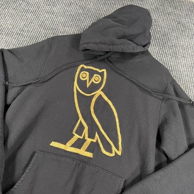 October s Very Own OVO Sweatshirt Womens Large Black Gold Long Sleeve Hooded