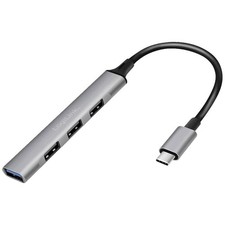Image of LogiLink UA0392 USB-C hub aluminium grey USB 3.2 2nd Gen multiport splitter