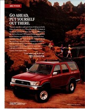 VINTAGE 1992 TOYOTA 4RUNNER MAGAZINE PHOTO AD PRINT