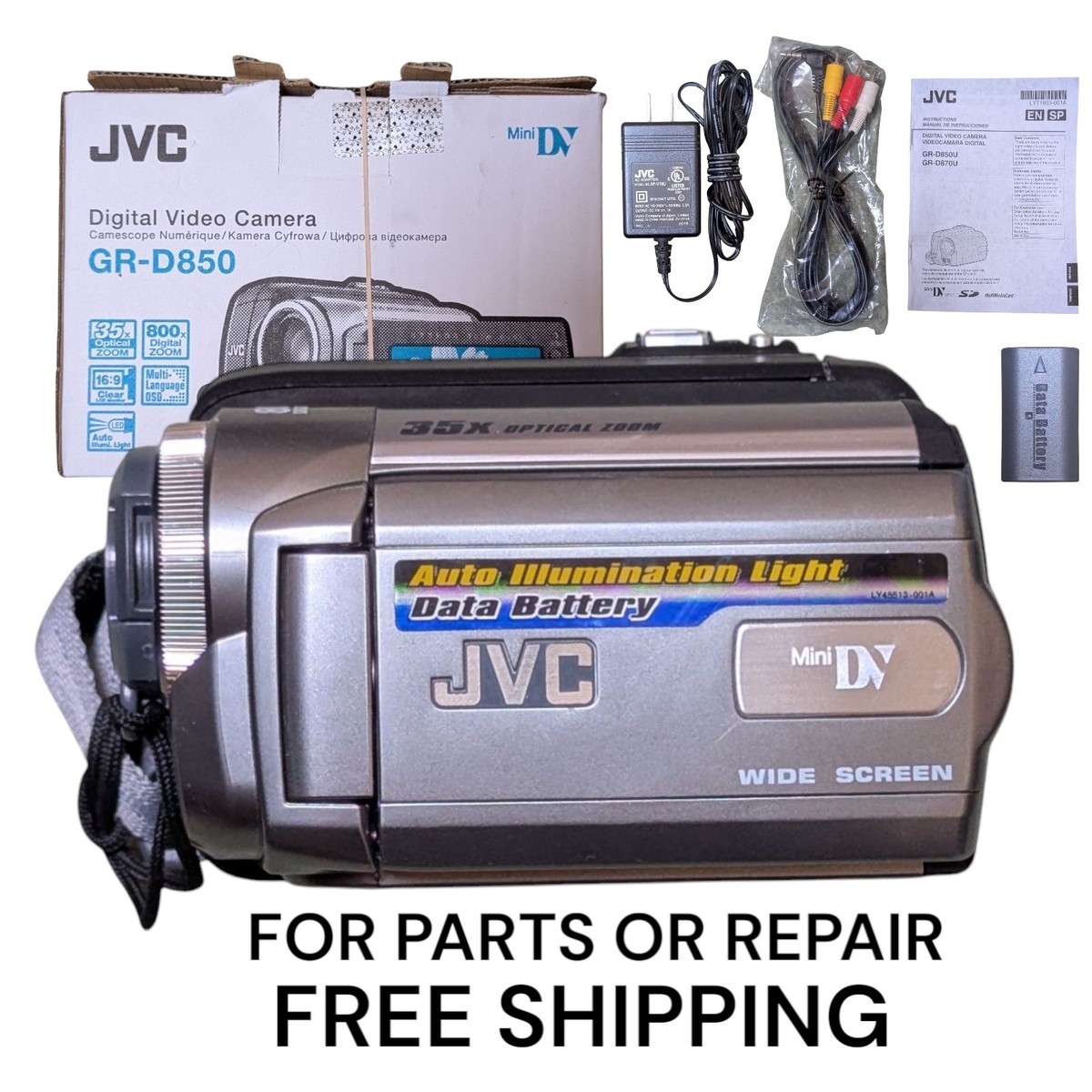 JVC GR-D850U MiniDV Digital Video Camera Player Charger Battery
