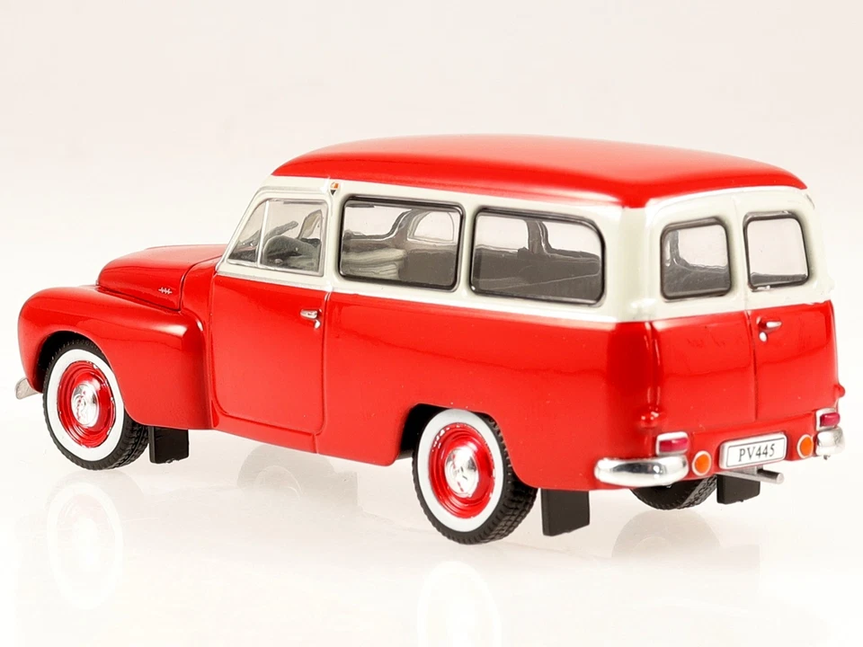 Volvo PV 445 Duett rot white diecast modelcar in showcase Atlas 1:43 - Image 3 of 4
