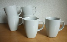 6x IKEA  365+ Susan Pryke Kaffeetasse Tasse Becher weiß Höhe 10,5 cm wie neu