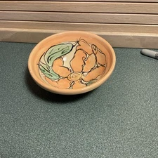 Artist Hand Turned And Hand Painted Sign Bowl