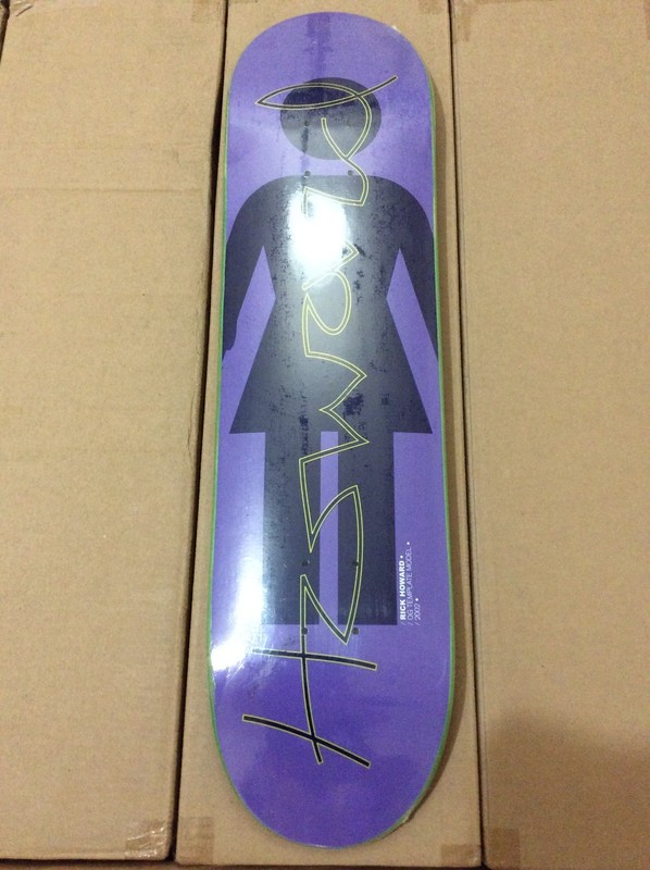 2002 NOS Girl Skateboards OG Script Rick Howard Skateboard Deck Chocolate Rare