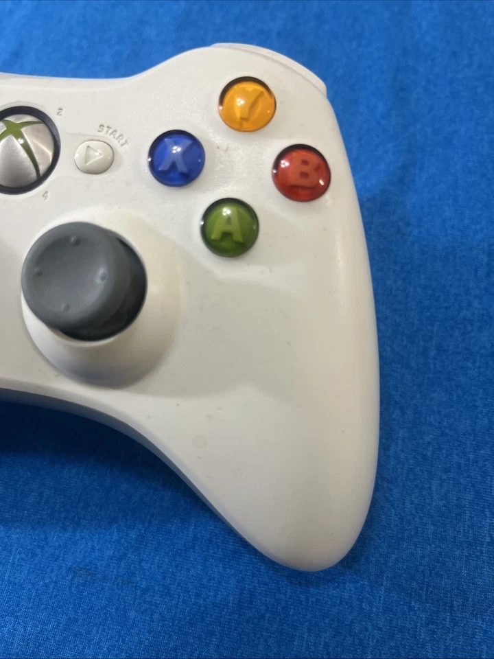 Auténtico Controlador Oficial Inalámbrico Microsoft Xbox 360 Blanco Totalmente Probado Foto 3 de 4