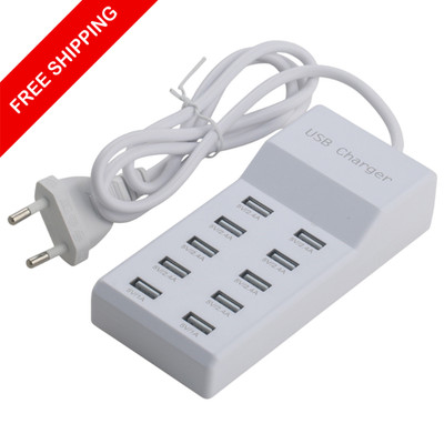10 Fach USB Schnellladestation Hub Mehrfach Multi USB Port Ladegerät Adapter ,DE