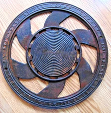 Antique Adam's Co 15.5" Dubuque Iowa Cast Iron Stove Collar Vent  Register 1897