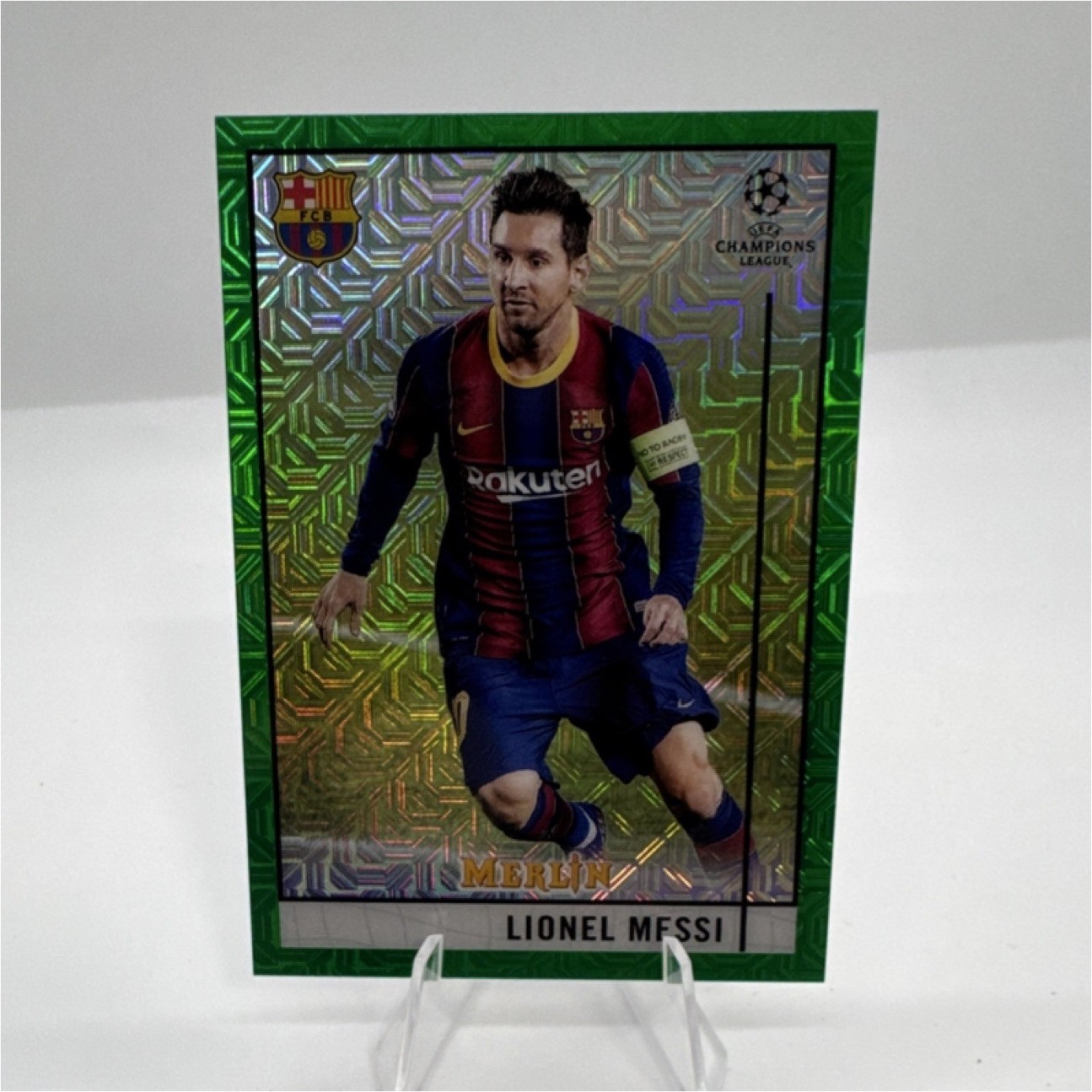 Topps Merlin Green Mojo Chrome Lionel Messi LIONEL MESSI SSP 