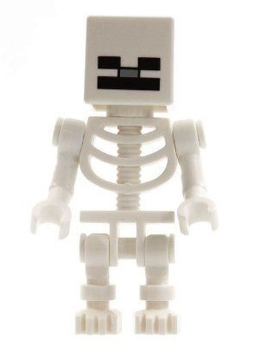 Minifigura De Cabeza De Cubo De Esqueleto De LEGO Minecraft De 21118