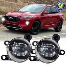 For FORD ESCAPE 2023 Pair Bumper LED White Fog Lights Driving Lamps