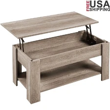 Lift Top Coffee Table W/ Storage Gas Lift Mechanism Modern Design Small Spaces