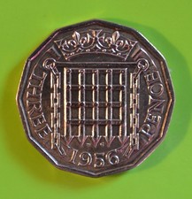 1956 Threepence 3d Original Coin Birth Date Year Birthday Anniversary Gift gc77