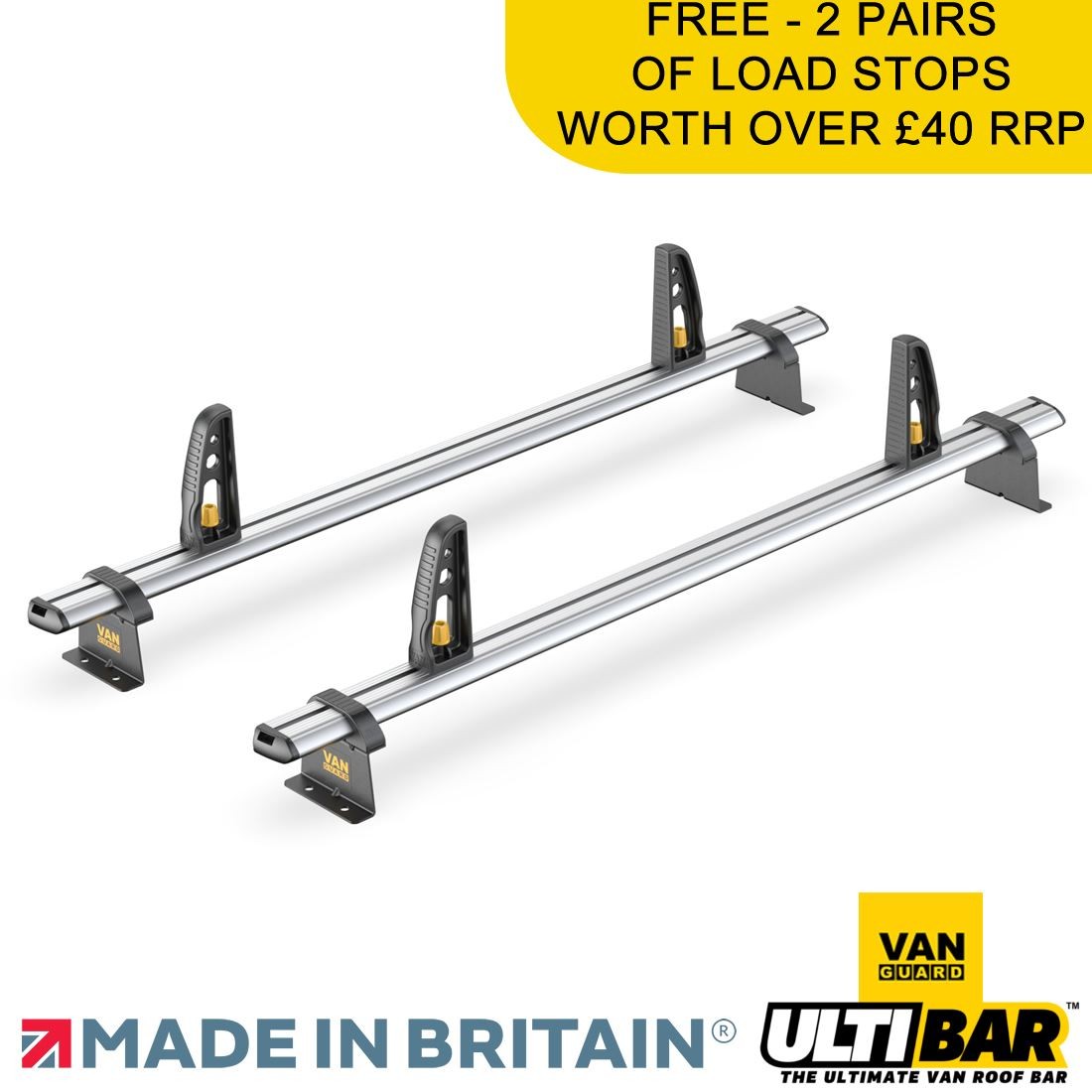 VW Transporter T6 Roof Rack 2015+ 2x Roof Bars Van Guard Ultibar+