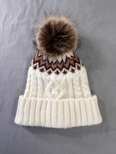 Fair Isle Beanie With Faux Fur Pom Pom Has Some Off Coloring