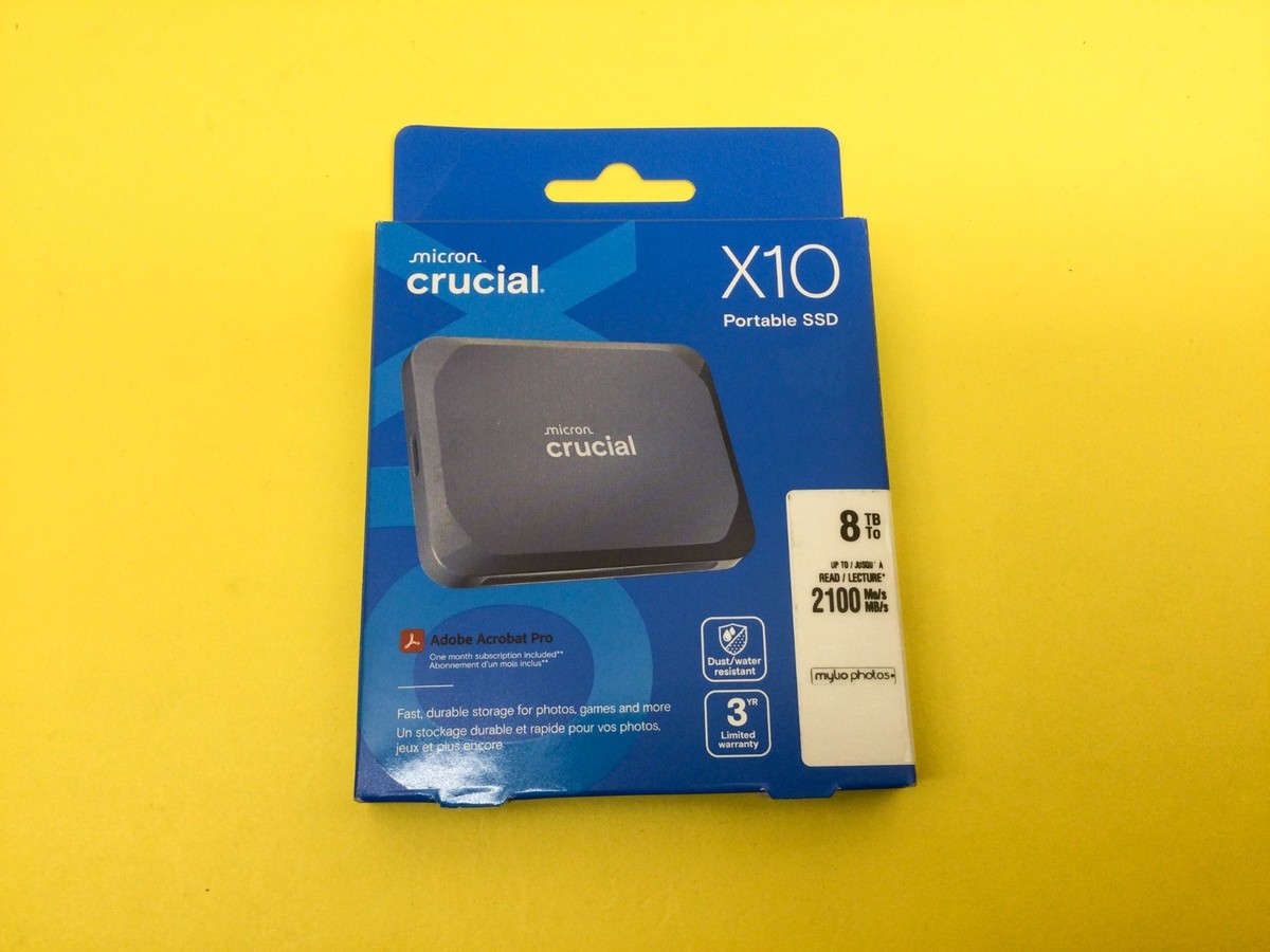 Crucial X10 8TB USB 3.2 USB-C Portable External SSD CT8000X10SSD9