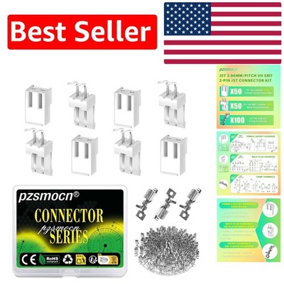 JST VH SMT 3.96mm 2-Pin Connector Kit - 200 Pieces for All Projects