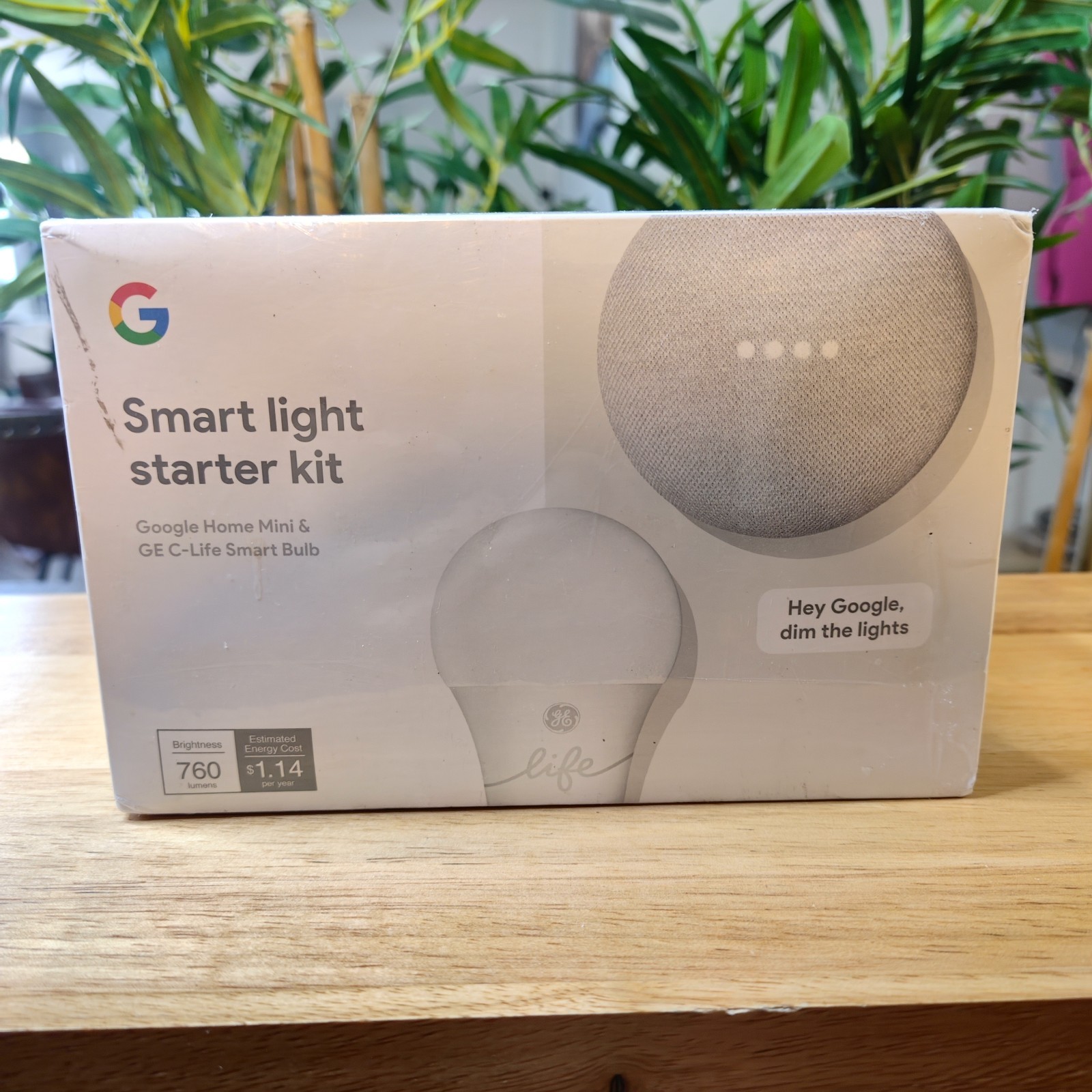 New Sealed Google Home Mini Smart Light Bulb Starter Kit - C