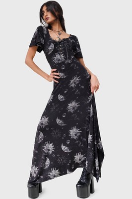 Killstar Umbral Maxi Dress Womens Criss Cross Neck Goth Alternative