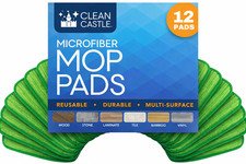 Clean Castle 12" Washable Microfiber Mop Pads for Norwex, for Swiffer- 12 PACK
