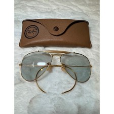 Vintage B L Ray-Ban USA Outdoorsman Aviator Sunglasses Gold 58mm 58 14 Case