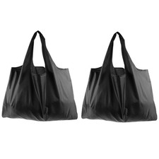 2 borse per spesa portatili borse a tracolla borse in tessuto (nero)