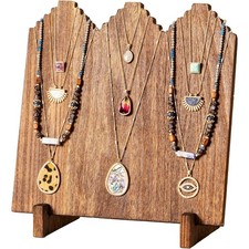 Wooden Necklace Display Stands for Selling, Freestanding Multiple Necklaces