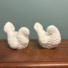 Vintage 2PC Set Santini Italian Alabaster Doves Love Birds