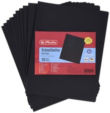Herlitz A4 Manilla Folded Flat File - Black Pack of 10 