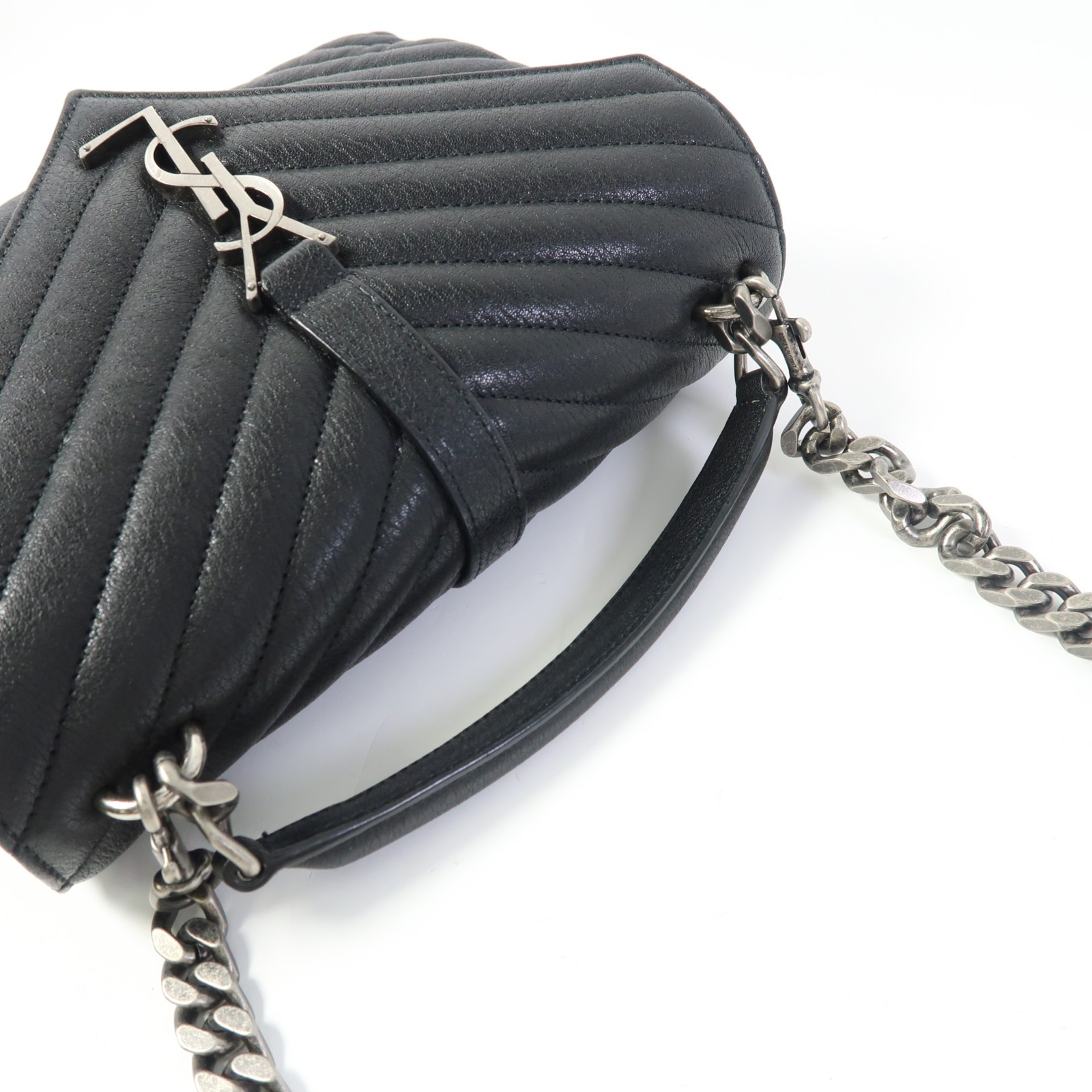 Borsa a tracolla SAINT LAURENT YSL College 2 vie 600279 pelle di vitello nera