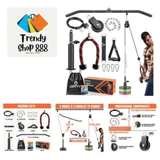 Compact Cable Pulley System for Muscles - Easily Assembled with 3 Handle Options