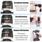 21VF Multifunctional Impact Electric Cordless Drill High-power Lithium Batt VRZH