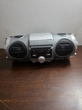 GPX Gray portable boombox AM/FM radio and cassette recorder capability WORKS