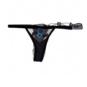 NWT For Love & Lemons Skivvies Embroidered Mesh Bralette Thong Set XS Floral