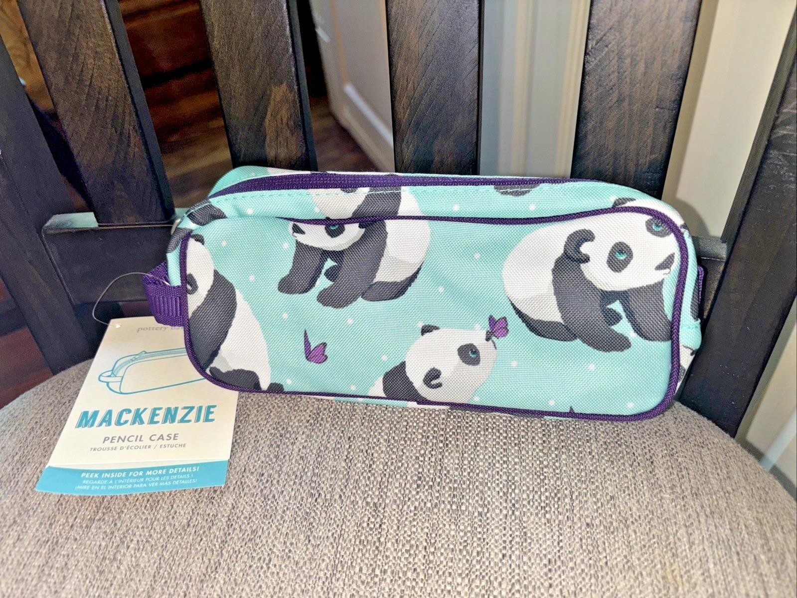 Pottery barn kid Panda bear Heart Pencil Zip Case school Bag