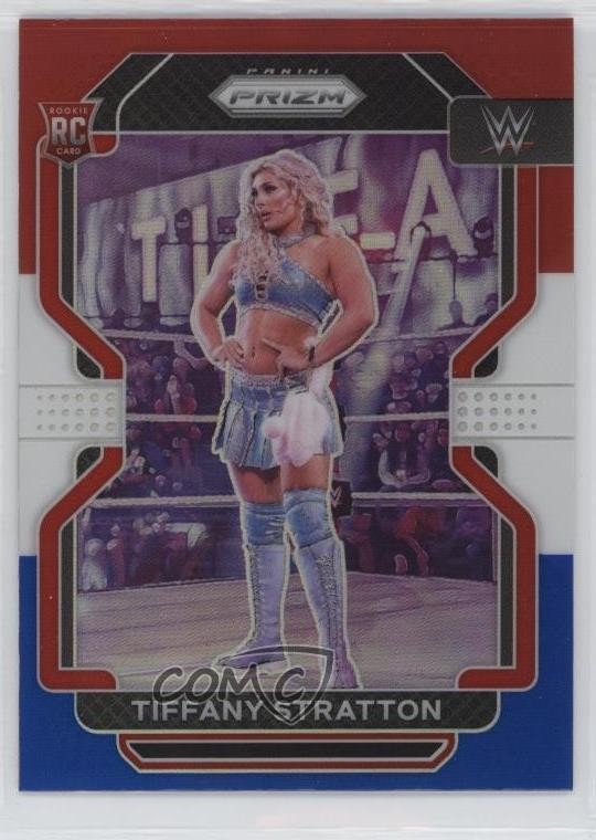 2022 Panini Prizm WWE Red White & Blue Prizm Tiffany Stratton #104 w6f