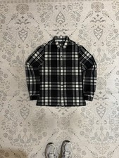 AllSaints Plaid Flannel Overshirt Black White Size Medium