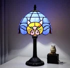 Vintage Tiffany Style Cat Stained Glass Table Lamp Bedside Night Light Decor