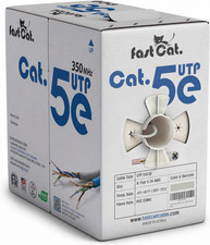 Cat5e Ethernet Cable - 24 AWG, CMR, Solid Bare Copper - 924ft - White