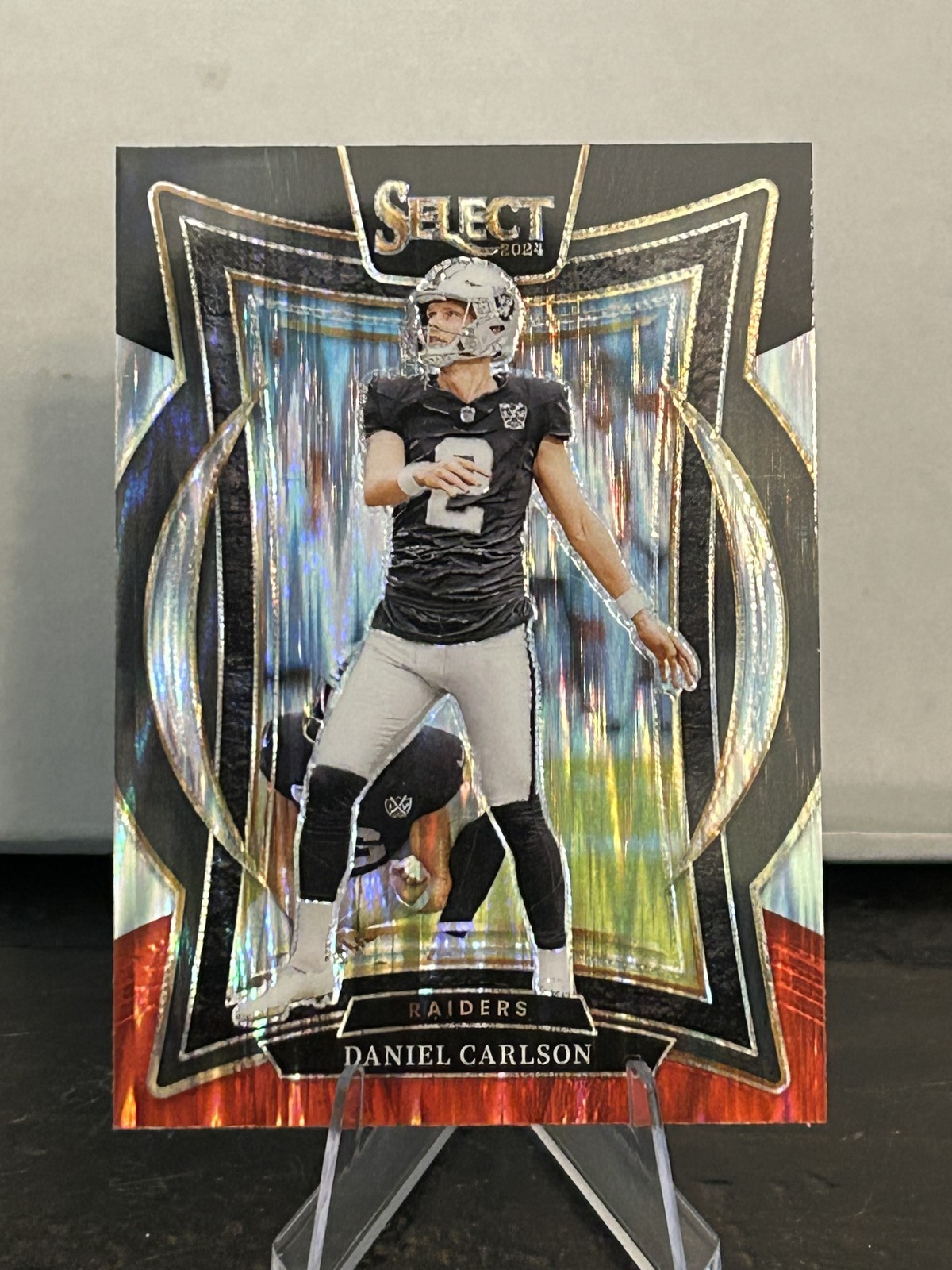 2024 Panini Select #43 Daniel Carlson Black & Red Prizm Shock