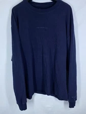 YoungLA Sweatshirt Mens XL Navy Blue Performance Stretch Light Crew Pullover USA