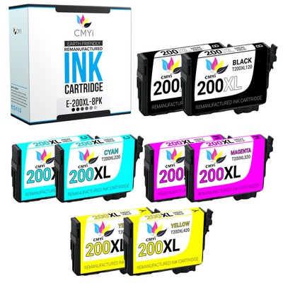 8X CMYi Replacement 200XL Printer Cartridges for Epson Expression XP-200 300 310