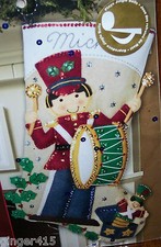 Bucilla' "TOY SOLDIER" Felt Christmas Stocking Kit Musical Drummer RARE 85434