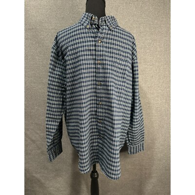 CE Schmidt Workwear Mens Button Down shirt size x- Large blue and white
