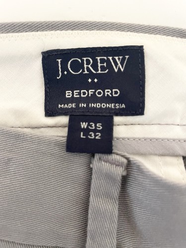 Pantalones J.Crew Para Hombre 34x30 Gris Bedford Elastizados Chino Algodón Sarga Preppy Clásicos - Imagen 2 de 12