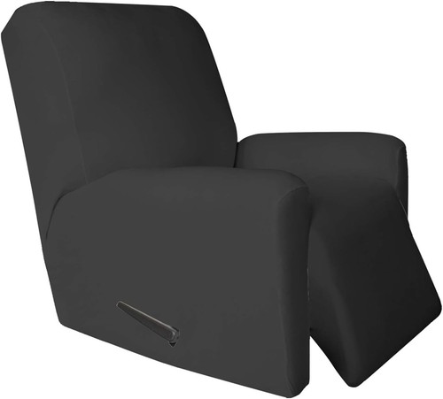 4-Piece Dark Gray Microfiber Recliner Slipcover - Stylish Furniture Protector - Picture 3 of 11