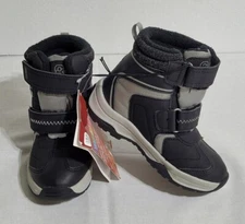 Lupilu Kids Boys Size 8.5T Black & Gray Winter Boots Waterproof Reflective New