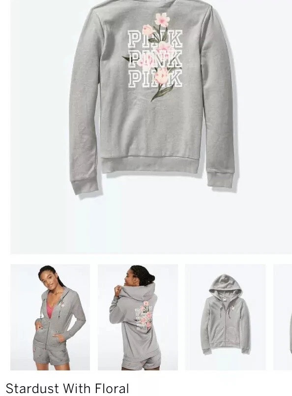 UNDERCOVER Felpa con cappuccio e zip intera nuova con etichetta Victoria’s Secret ROSA Everyday Lounge perfetta XS